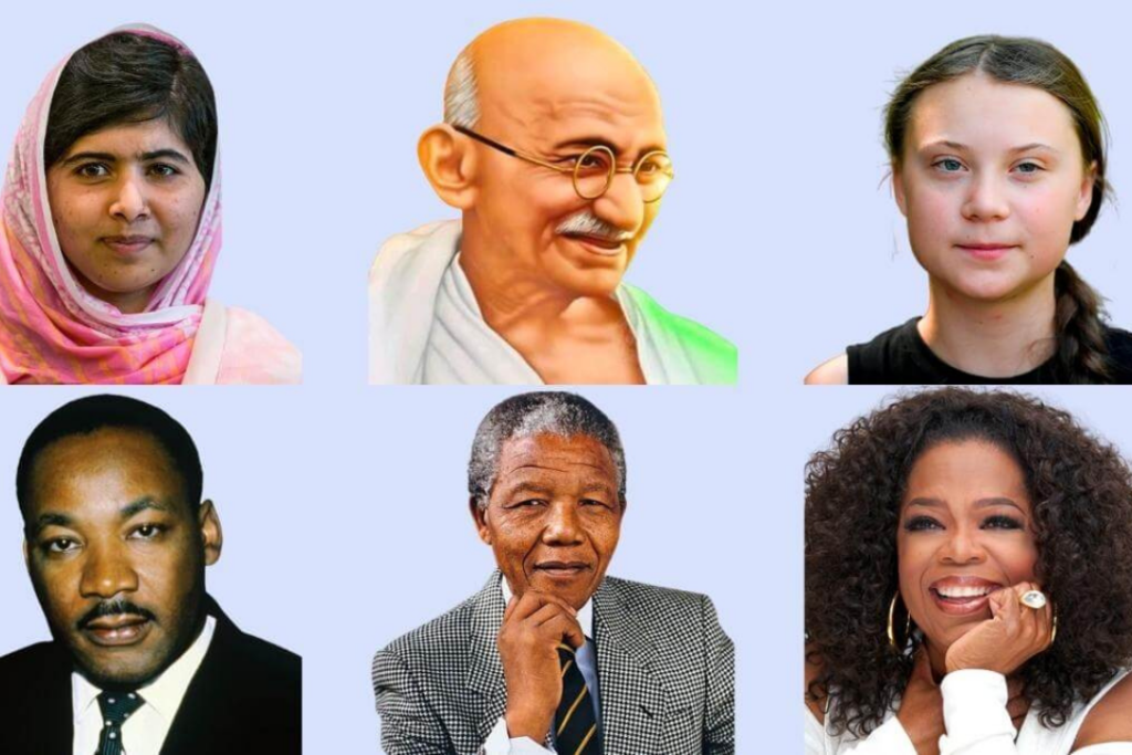 Different leader portraits depicting different leadership principles