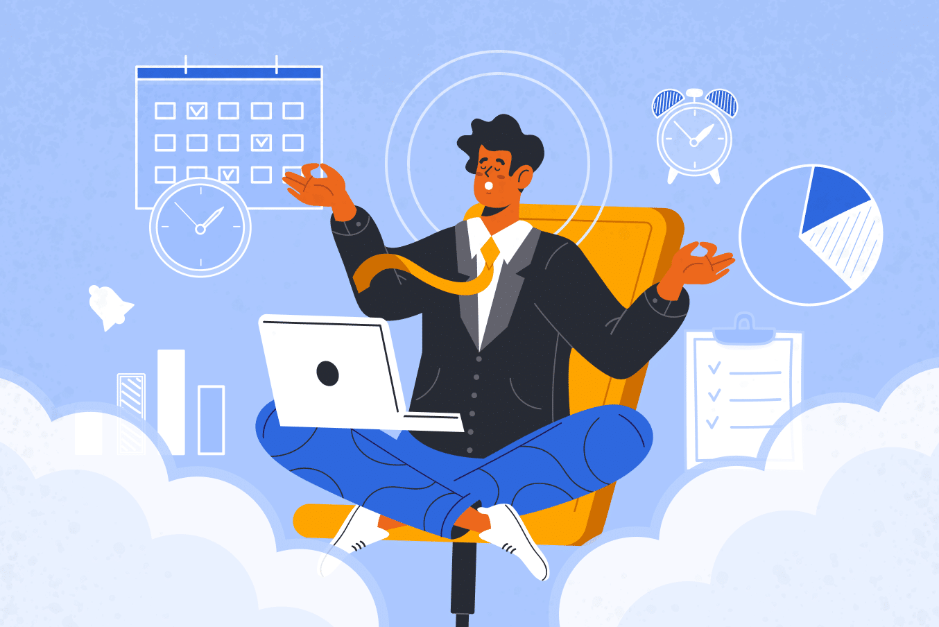 Productivity Hacks | Multitasking Man Animated Picture