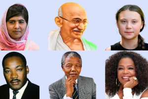 Different leader portraits depicting different leadership principles
